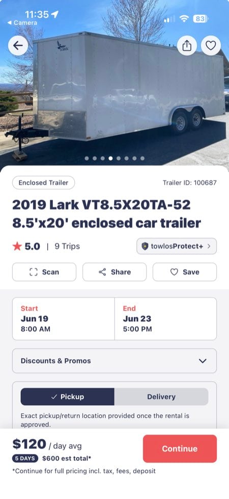 towlos app screenshot