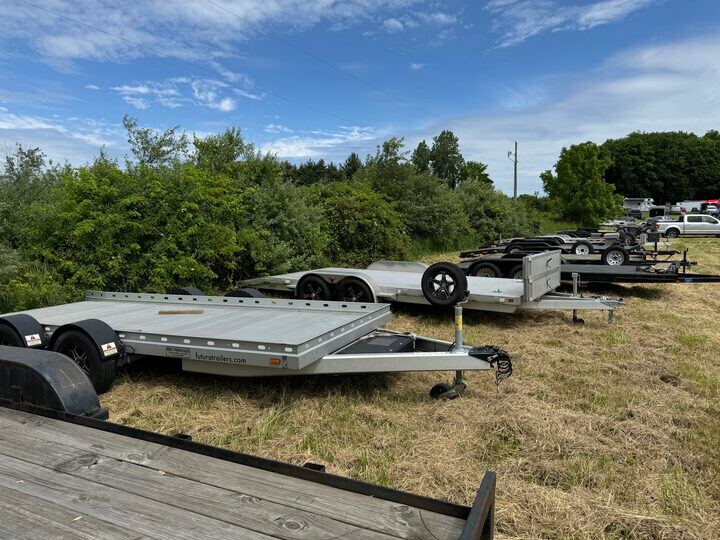 Idle trailer parked in driveway