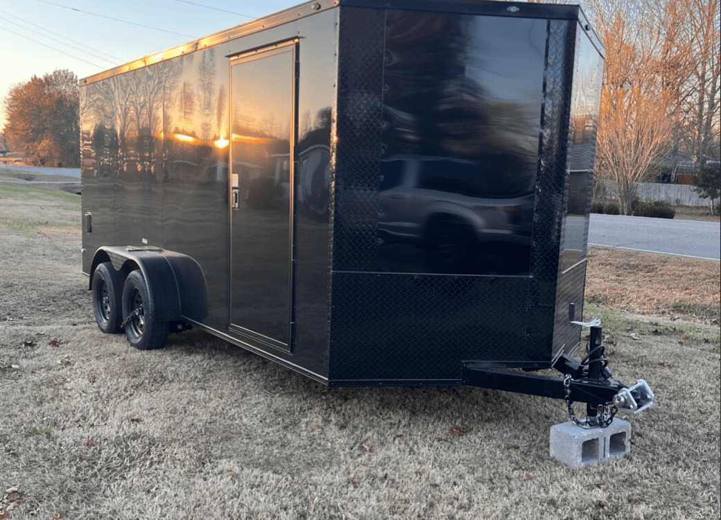 Enclosed trailer for rent.